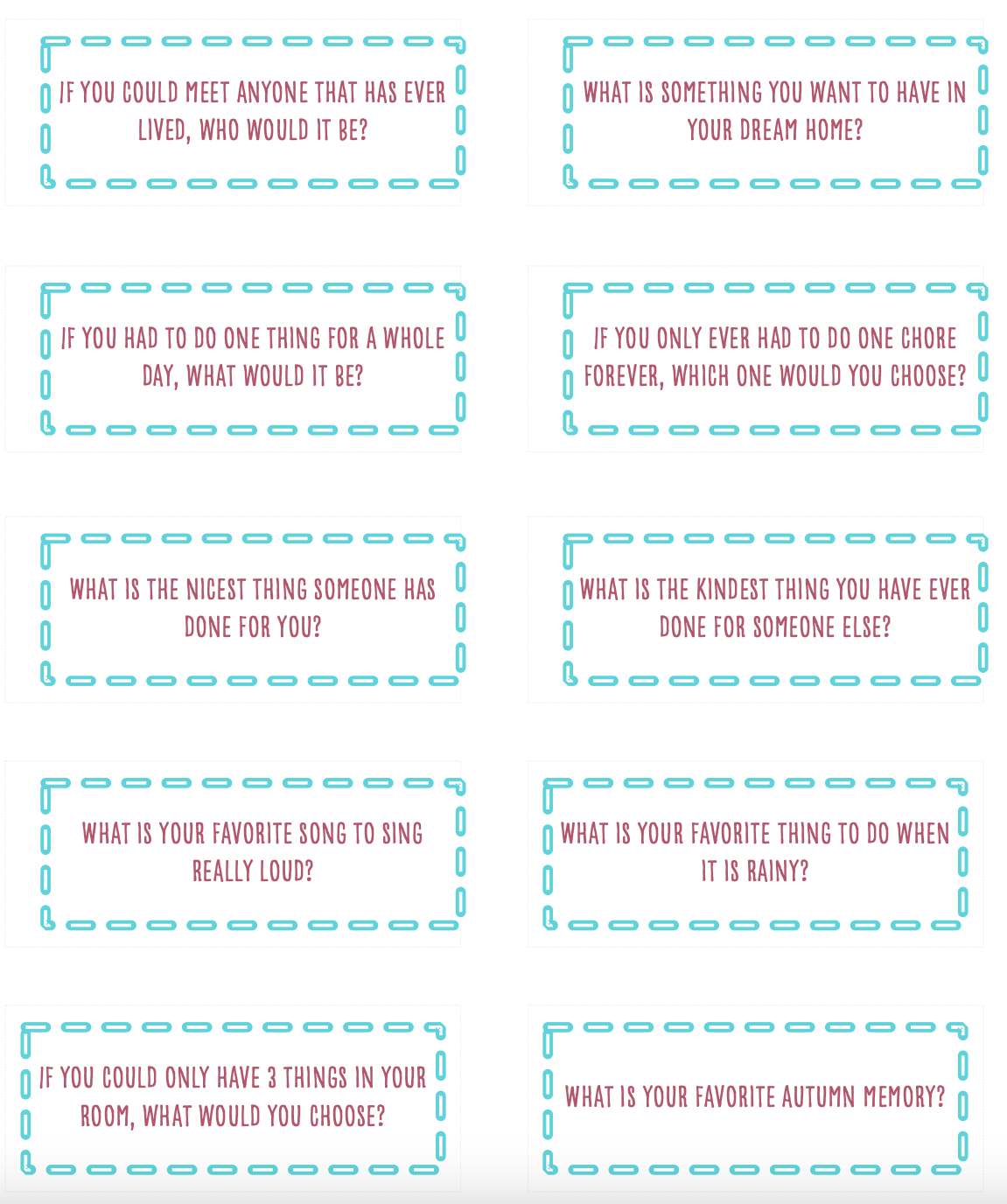 Conversation Starters for Kids | The Therapeutic Edge