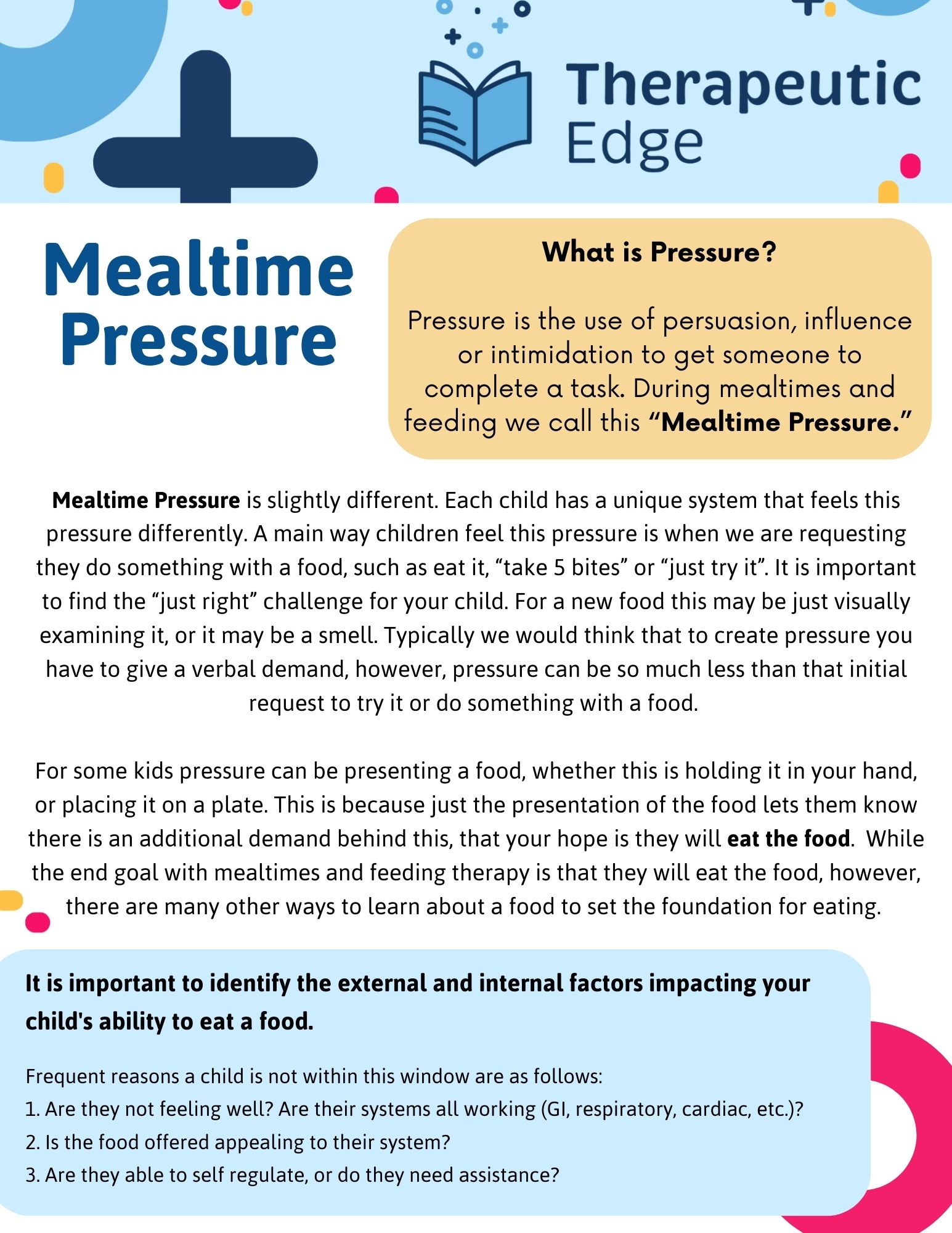 Mealtime Pressure Handout - FREE! - Image 2